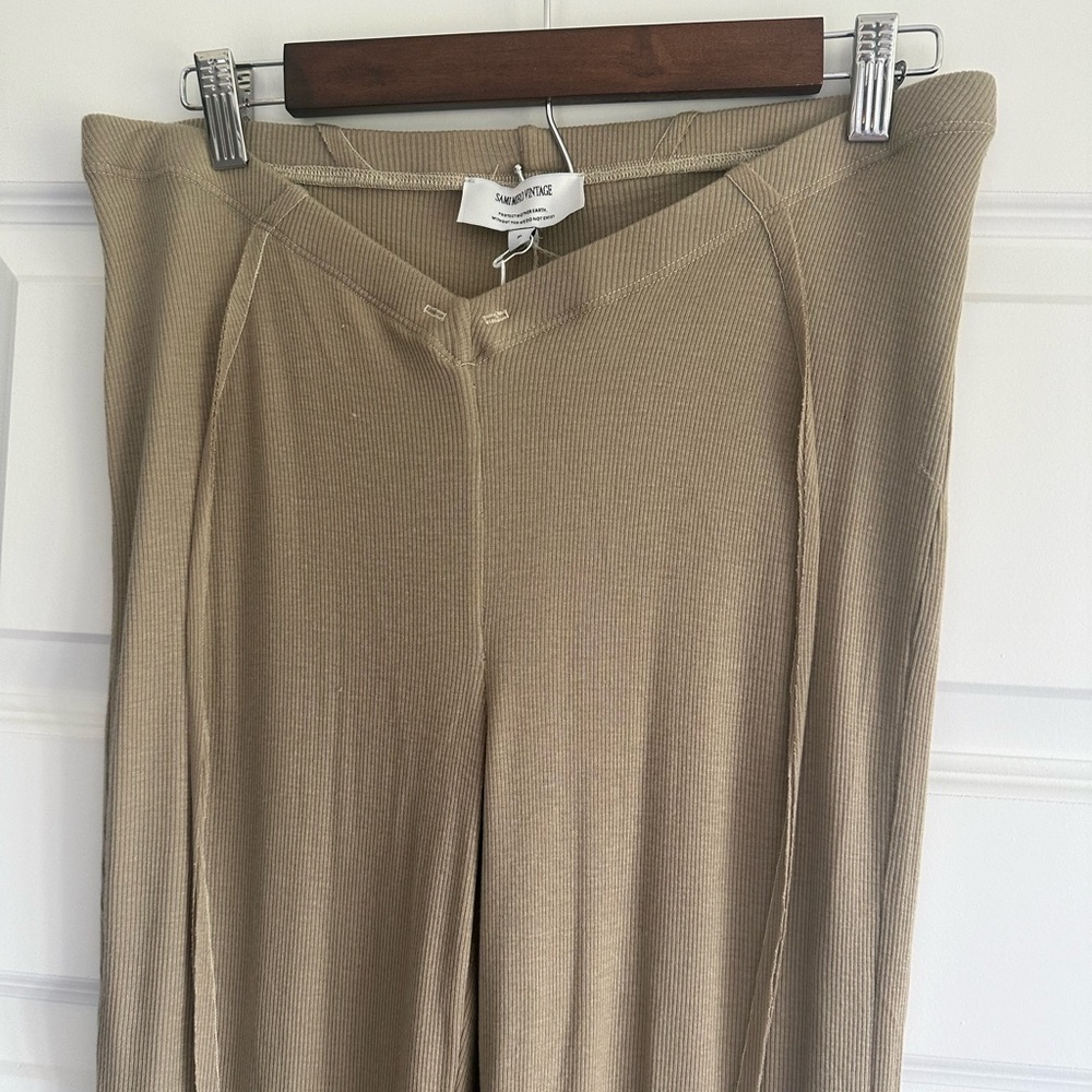 Sami Miro Vintage Asymmetric Extralong Rib Pants — image 7 of 8